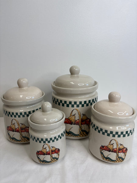 SET OF 4 Vintage Gibson Housewares Ceramic Canister