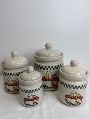 SET OF 4 Vintage Gibson Housewares Ceramic Canister