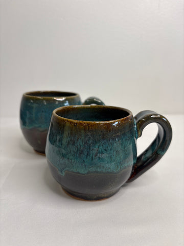 SET OF TWO Ceramic Glazed Coffee Mug