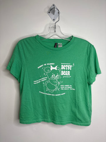 Betsy Bear Graphic Loose Crop Top (M)