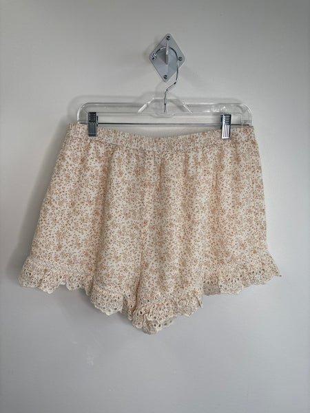 American Eagle Cotton-Linen Blend Floral Lace Shorts (L)