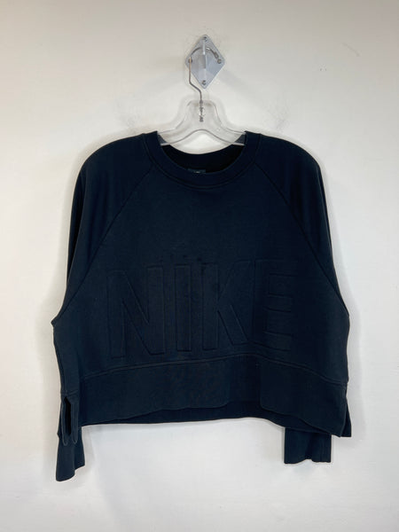 Nike Dri-Fit Black Long-Sleeve Crewneck Crop Sweatshirt (M)