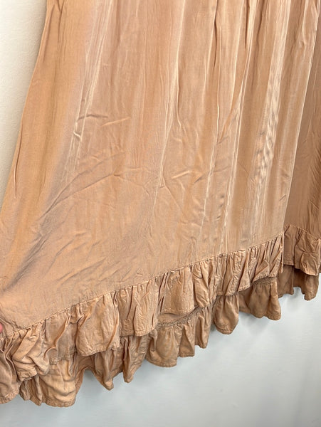 Sheer Midi Ruffle Hem Skirt