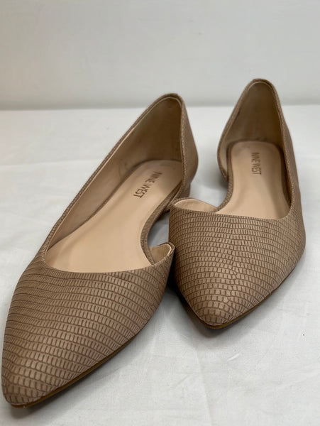 Nine West D'Orsay Pointed Toe Faux Snakeskin Flats (8 1/2 M)