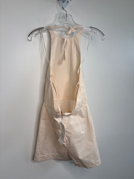Zara Cream Halter Tie-Neck Romper  (L)