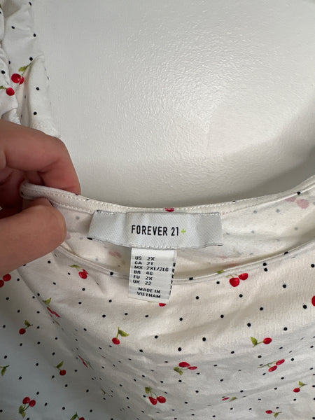 Forever 21 Cherry Printed Top (2XL)