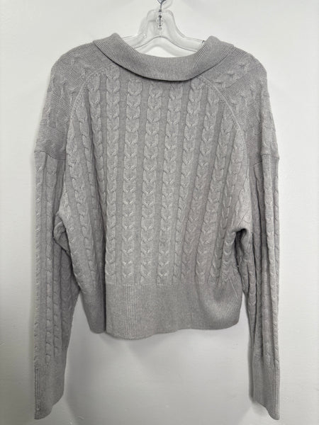 Max Studio Extra Fine Merino Wool Cableknit Quarter-Zip Sweater (XL)