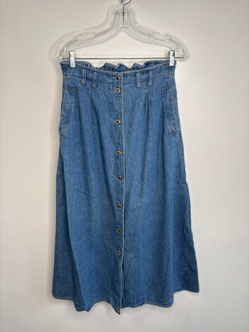 Vintage Baccini Denim Maxi Skirt (10)