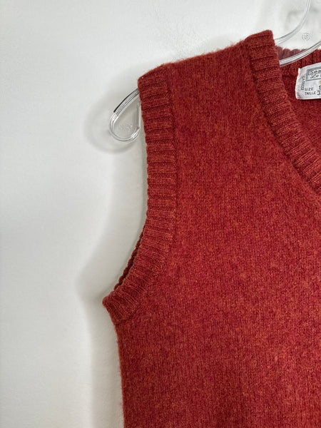 Vintage Sears Shetland Rust Woollen Sweater Vest (S)