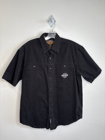 Harley-Davidson Black Mechanic Button-down Short Sleeve Shirt (L)