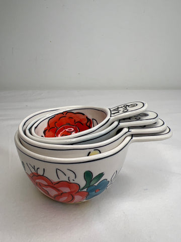 Handpainted Set Of 4 Measuring Cups