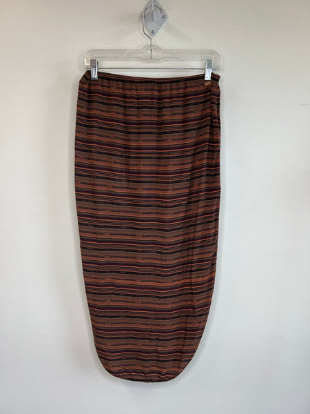 Roots Brown Striped Midi Skirt (XS)