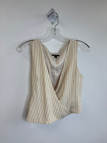 RW&CO Textured Stripe Wrap Sleeveless Vest Blouse (S)