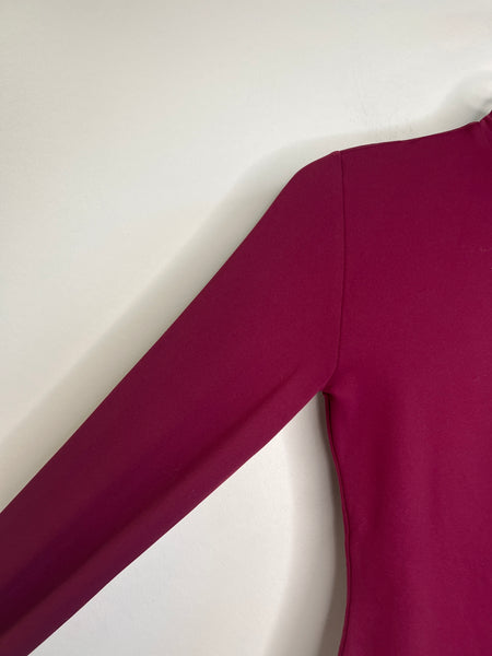 Babaton Dark Magenta Long-Sleeve Bodysuit (S)