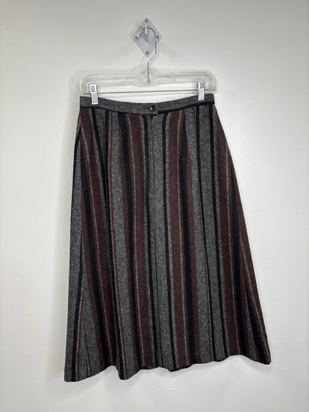 Vintage Courageous Wool-Alpaca Blend Striped Midi Skirt (29)