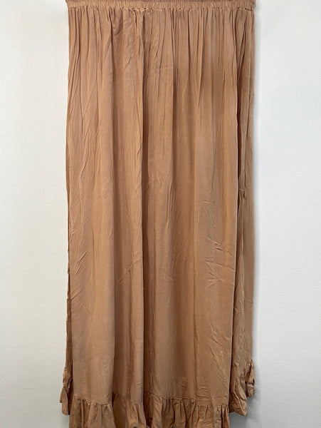 Sheer Midi Ruffle Hem Skirt