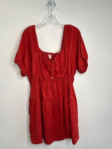 Joe Fresh Cotton-Linen Tiered Babydoll Midi Dress (1X)