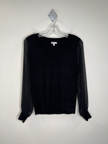 Reitmans Black Long-Sleeve V-Neck Sweater (S)