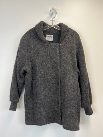 Vintage Tundra Grey Pure Scandinavian Yarn Wool Coat (M)