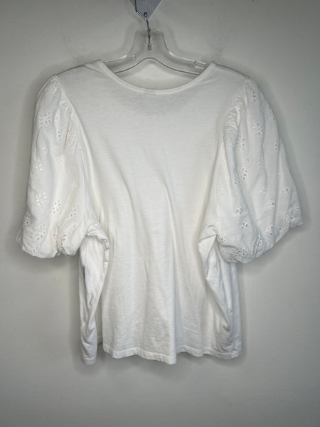 NWT Old Navy White Puff Sleeved T-shirt (XL)