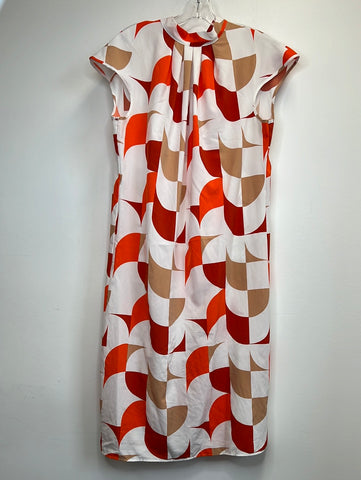 Geometrical Pattern Midi Shift Dress