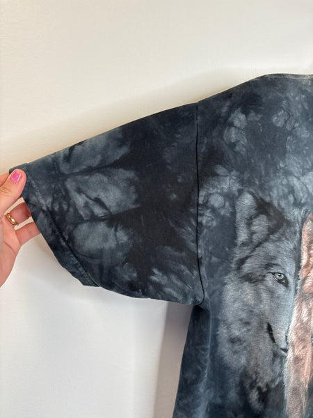 Tie Dye Wolf Cotton Graphic Tee (L)