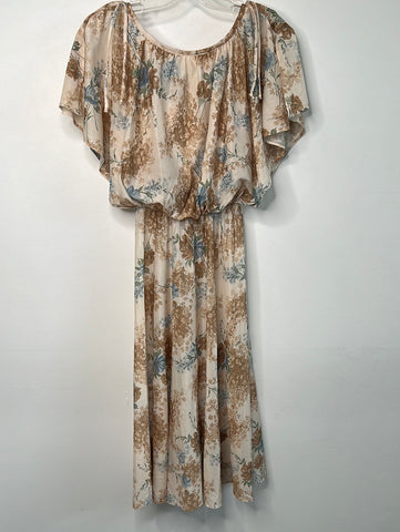 Vintage Orite Floral Sheer Midi Dress (9/10)