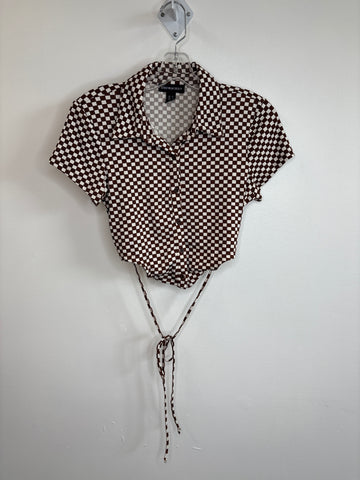 Streetwear Society Checkered Cropped Top (M)