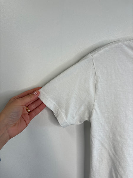Garage Butterfly Embroidered Cotton Cropped Tee (XS)