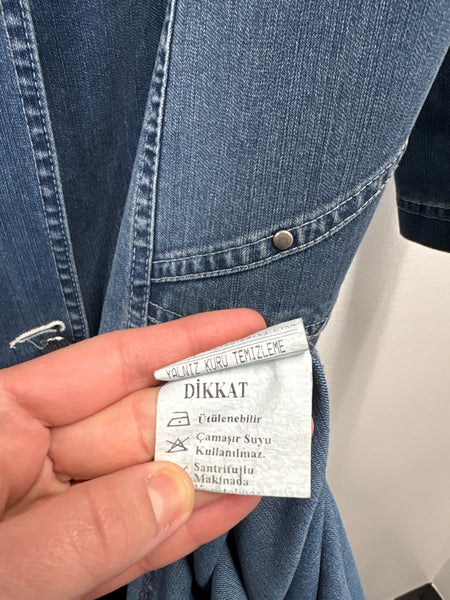 Hanne Faux Denim Long Coat (46)