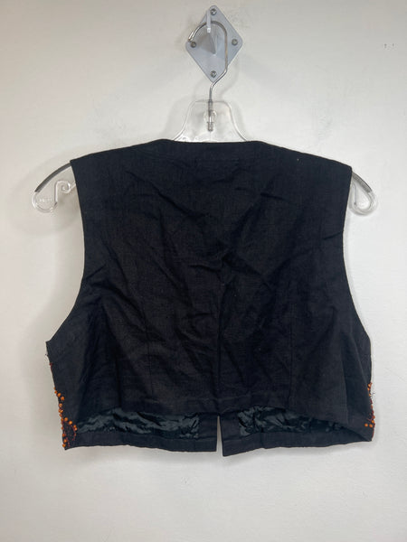 Vintage Dalmys Black Beaded Vest (S)