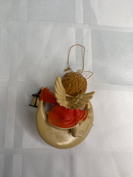 Vintage Angel On The Moon Christmas Ornament