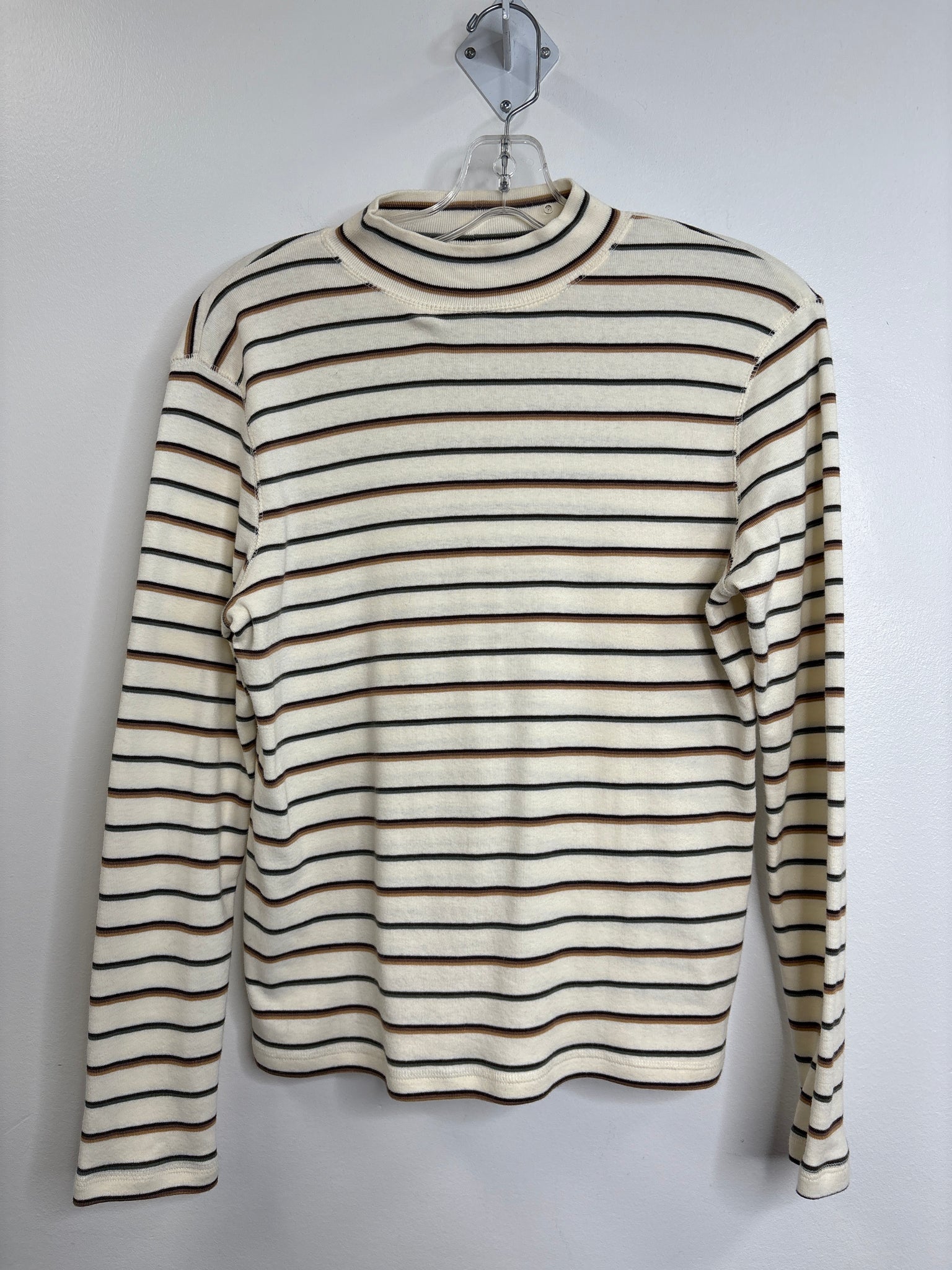 Northern Reflections Striped Cotton Mockneck Sweater (L)