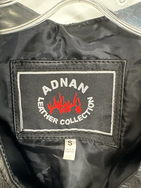 Vintage Adnan Leather Collection Motorcycle Snap-Button Vest (S)