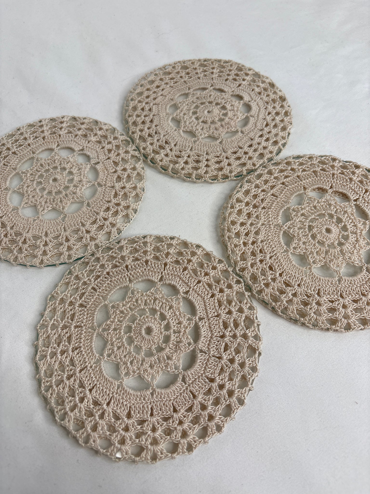 SET OF 4 Crochet Glass Coaster