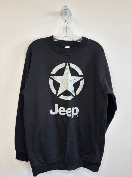 Choko Authentics Black Jeep Graphic Print Pullover Crewneck  Sweatshirt (M)