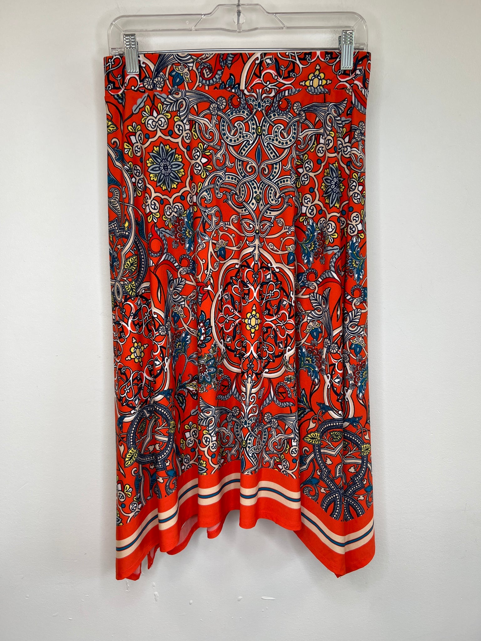 Meg & Margot Orange Paisley Midi Skirt (XS)