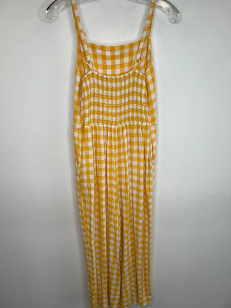 Yellow Gingham Sleeveless Jumpsuit (S Tall)