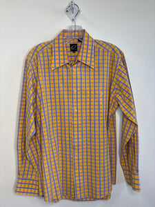 Cotton Reel Yellow & Purple Plaid Button-Up Shirt (M)
