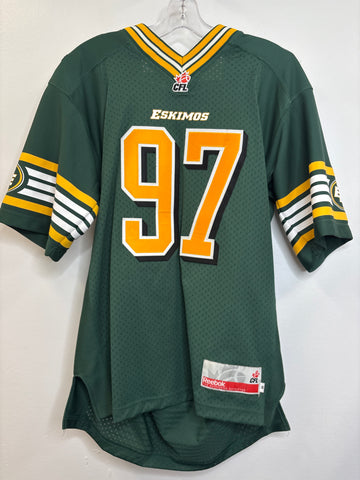 Vintage CFL Reebok Edmonton Eskimos #97 Mondo Steele Football Jersey (M)