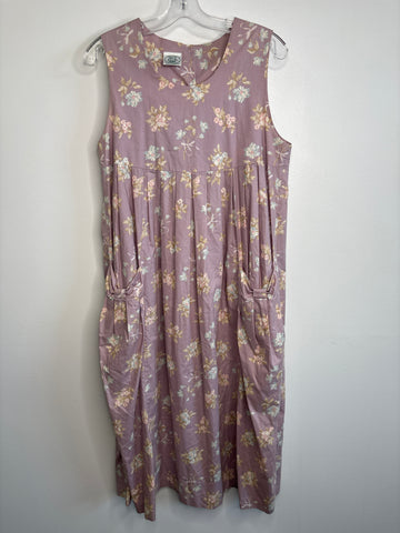 Vintage Laura Ashley Sleeveless Floral Maxi Dress (8)