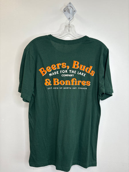 NWT Made for the Lake Co. Beers Buds & Bonfires Cotton Graphic Tee (L)