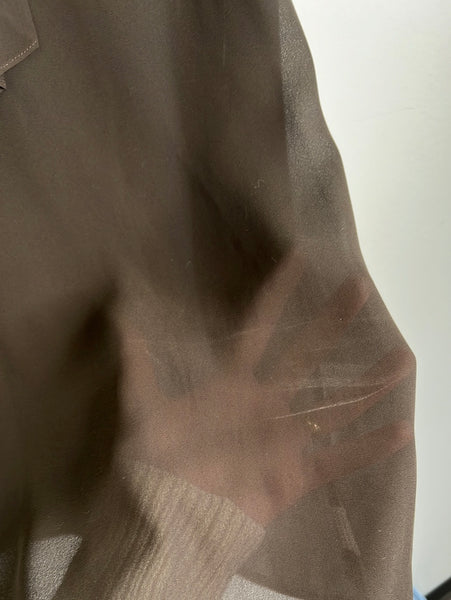 Qwel Long Sleeve Dark Brown Blouse (M)