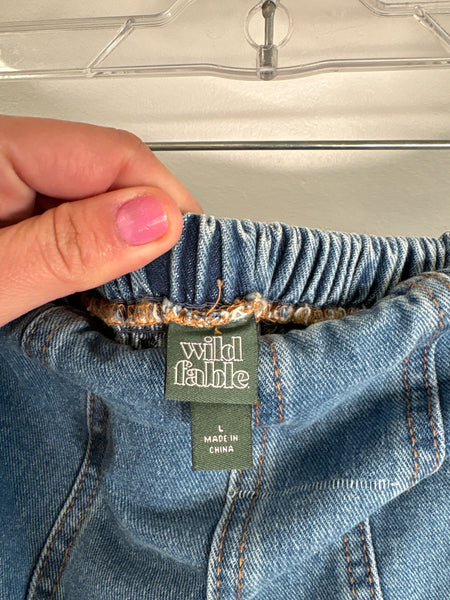 Wild Fable Cargo Denim Jumpsuit (L)