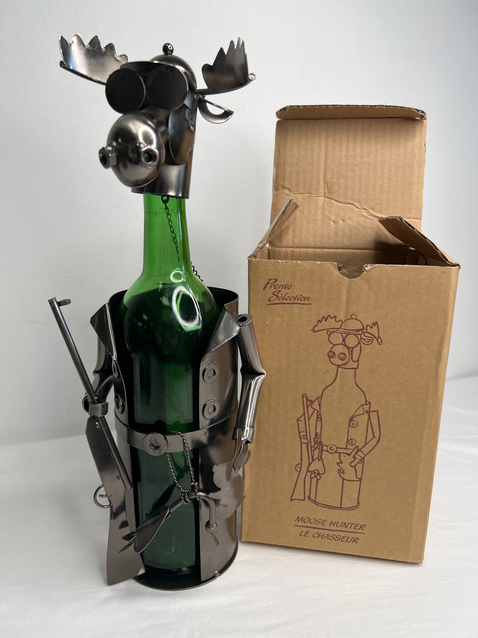 Handcrafted Moose Hunter Wine Presenter