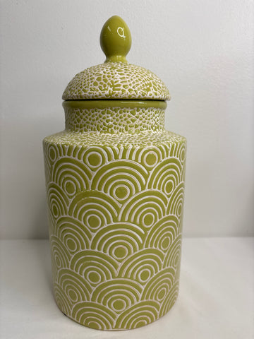 Pottery Canister Textured Mid-Century Cookie Jar