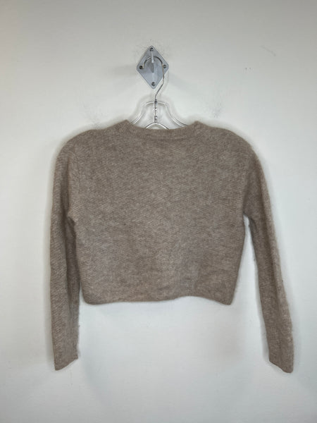 Wilfred Light Grey Alpaca Wool Crop Long-Sleeve Sweater (XS)