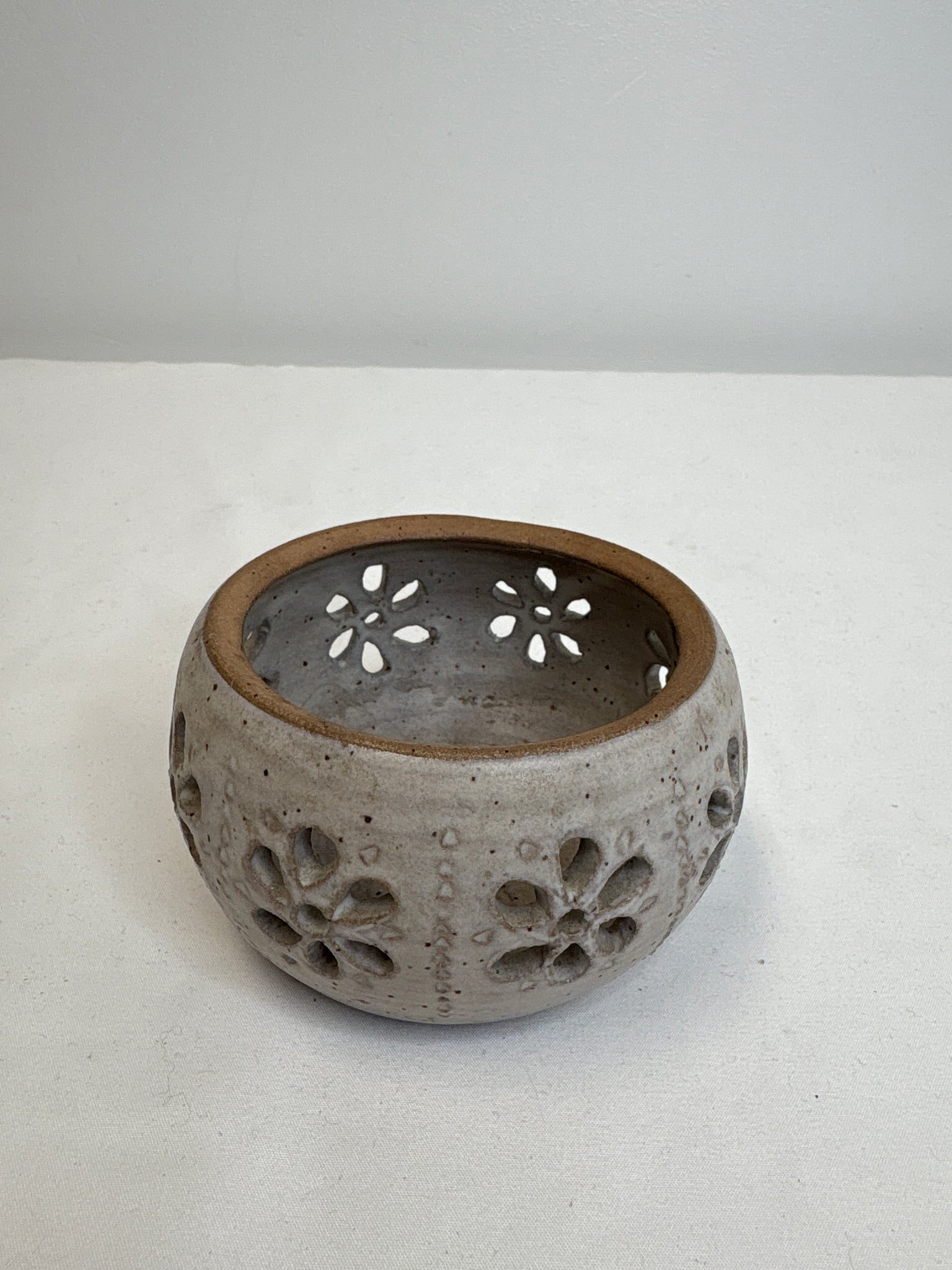 Wild Rose Pottery Candle Holder