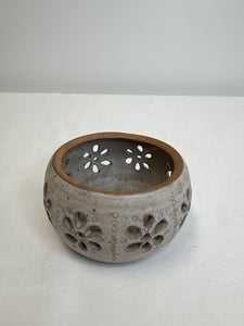 Wild Rose Pottery Candle Holder