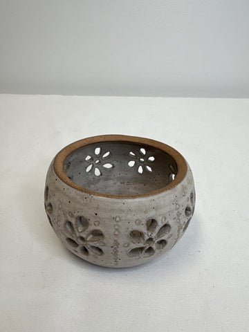 Wild Rose Pottery Candle Holder